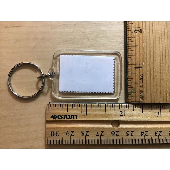 Pansy Postage Stamp Keychain Recycled Vintage USA Gift - Picture 4 of 8